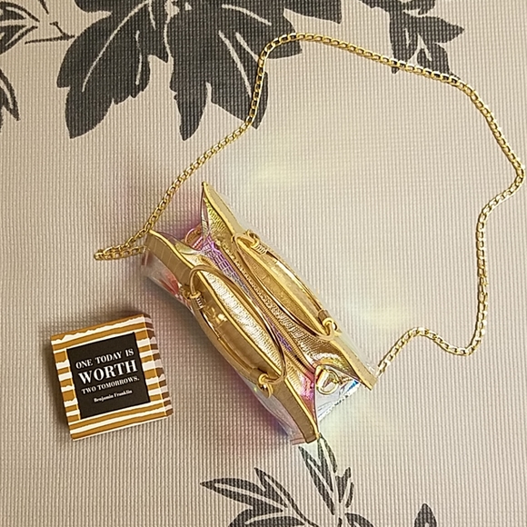 Gold Handle Clear Mini Satchel NWT - Picture 5 of 8